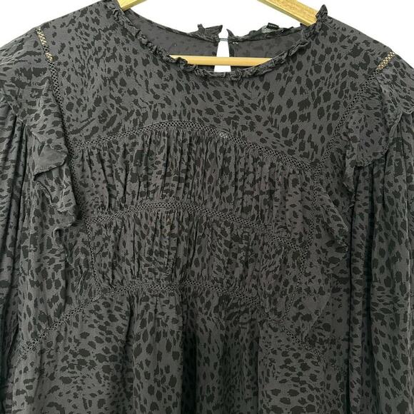 Rails Kadi Blouse Spotted Slate Balloon Sleeve Ruffle Blouse (XL) - Picture 6 of 14